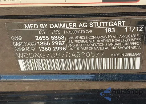 2013 Mercedes-Benz S 550 z USA, uszkodzony, nr VIN WDDNG7DB7DA520577